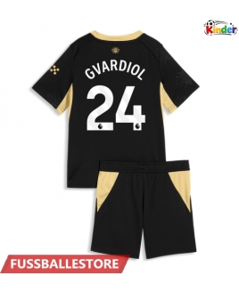 Günstige Manchester City Josko Gvardiol #24 Auswärts Trikotsatzt Kinder 2026-27 Kurzarm (+ Kurze Hosen)